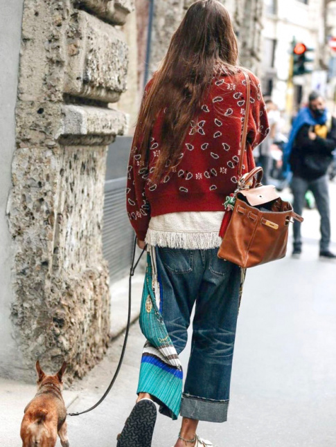 Look hippisant + sac chic = le bon mix