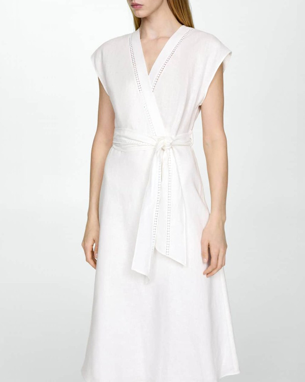 Robe nud 100 % lin blanche