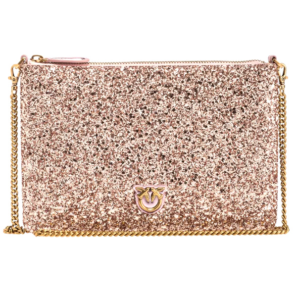 Classic flat love bag  paillettes | Rose