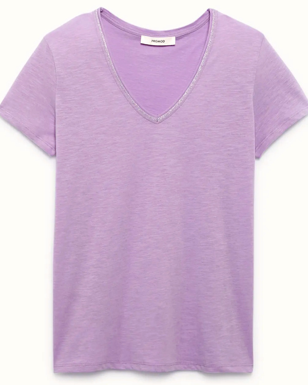 T-shirt col V Femme - Parme