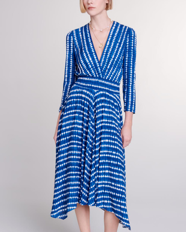 Robe longue asymtrique bleu