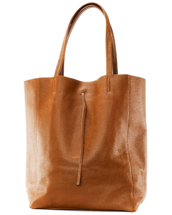 Sac  main cabas en cuir grain italien