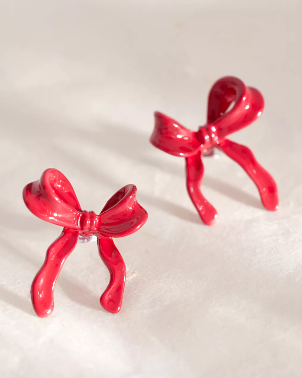 Boucles d'Oreilles Clous Nud Moyen rouge