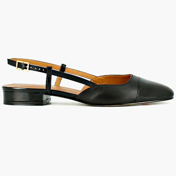 Ballerines cuir  talon noir