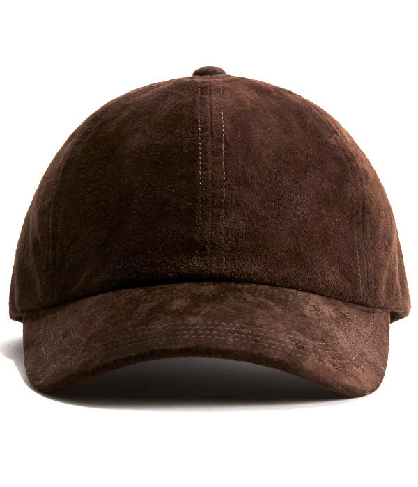 CASQUETTE EN CUIR VELOURS marron