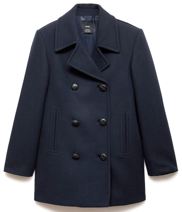 Manteau laine oversize bleu marine