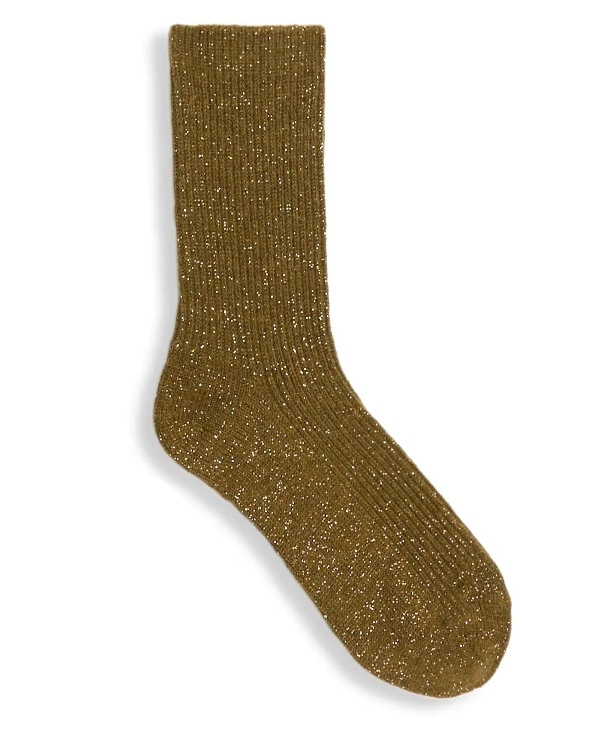 Chaussettes  paillettes Femme - Vert olive