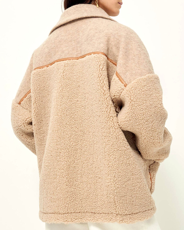 Manteau court manches longues beige