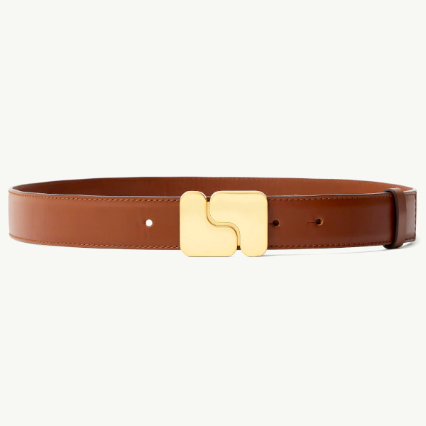 ceinture en cuir glac noisette