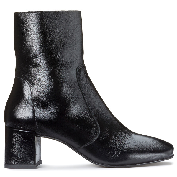 Bottines en cuir vieilli noir