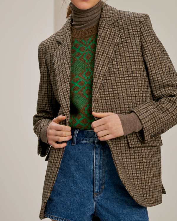 veste en tweed  carreaux