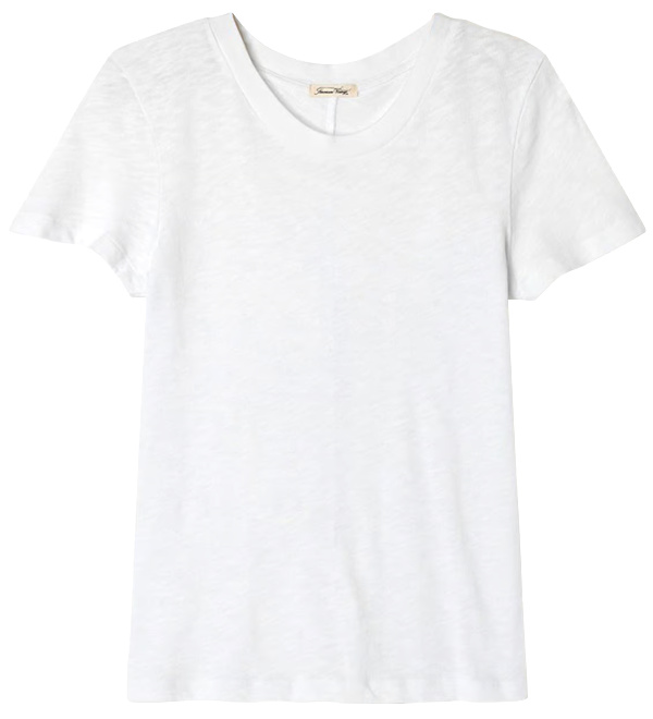 Tee-shirt col rond droit en coton | Blanc