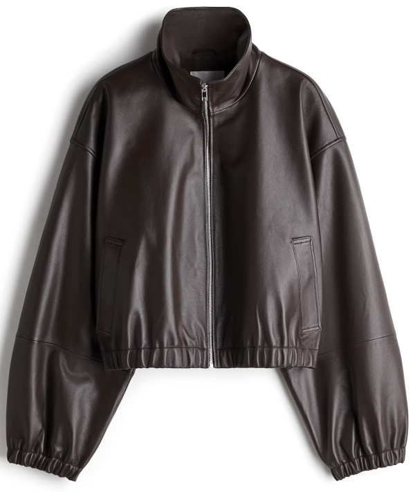 VESTE OVERSIZE EN CUIR marron