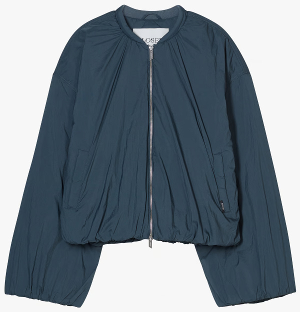 Blouson col rond | Bleu