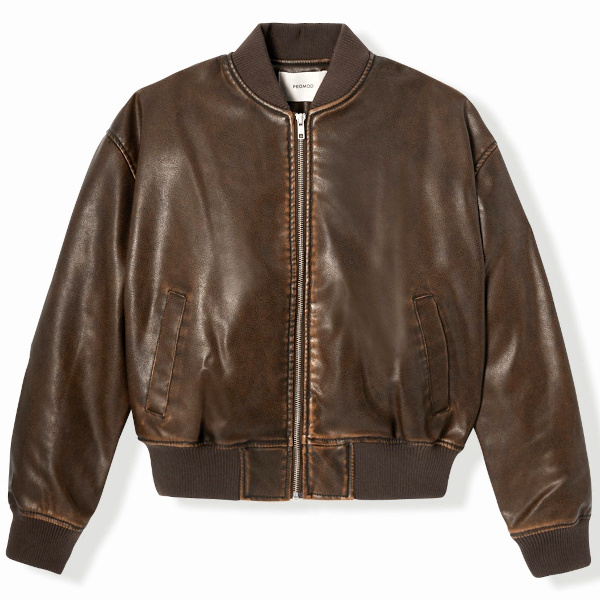 Bomber en simili Femme - Marron