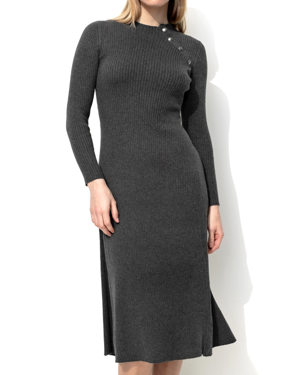 Robe longue ctele Femme - Gris fonc