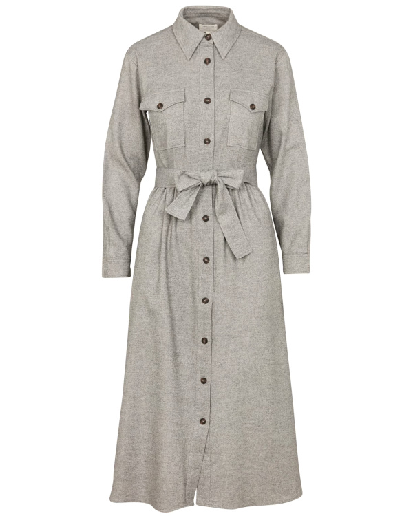 Robe longue en coton mlang | Gris