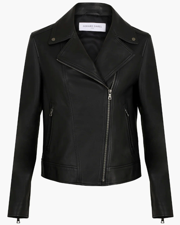 Blouson en cuir noir